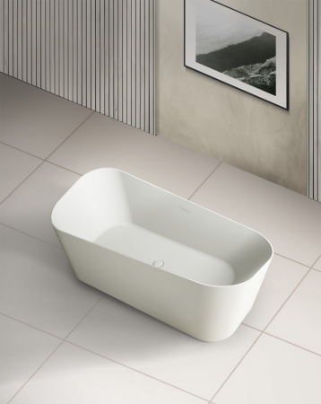 Ванна из искусственого камня Abber Stein AS9609 170x75 белая матовая фото