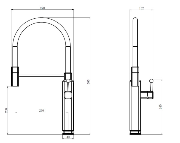 Смеситель для кухни Vincea VKF-101MB черный матовый фото