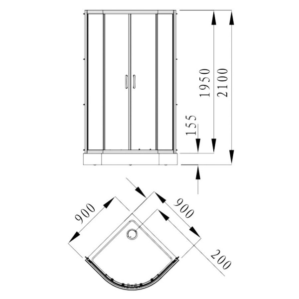 Душевой уголок Alvaro Banos GRANADA S90.20 Cromo фото