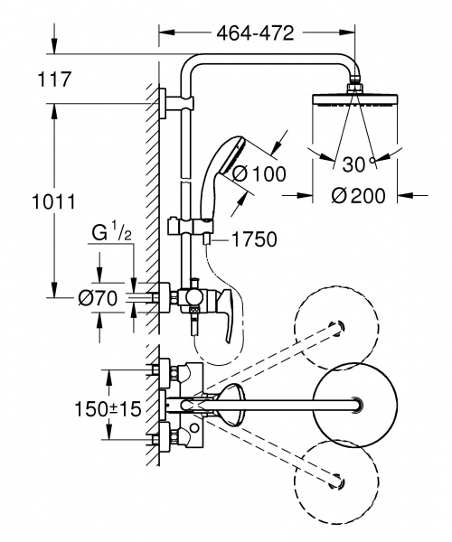 Душевая система (стойка) Grohe Tempesta New 26244001 фото