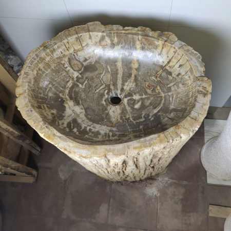 Раковина напольная из окаменелого дерева ODN-01499 (68*55*90) фото