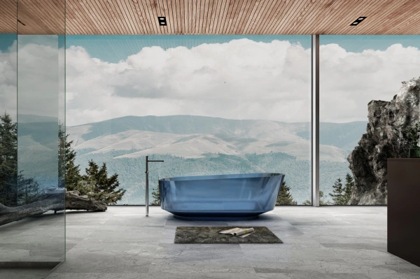 Ванна из полиэфирной смолы Abber Kristall AT9706Saphir 170x80 синяя фото