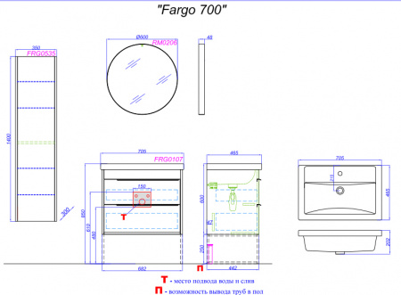 Зеркало Aqwella Фарго RM0206BLK 60 см черное матовое фото