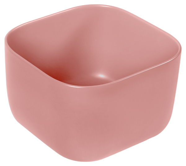 Накладная раковина SantiLine SL-1111MP 36x36 персиковая матовая фото