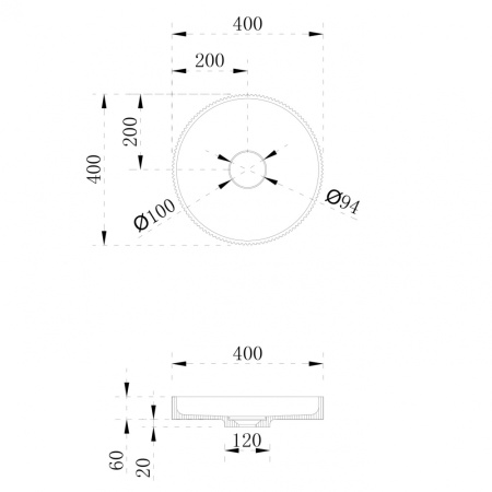 Накладная раковина Abber Stein AS2604 40x40 белая матовая фото