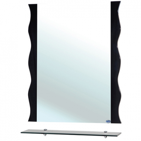 Зеркало с полкой Bellezza Мари-60 Волна черное фото