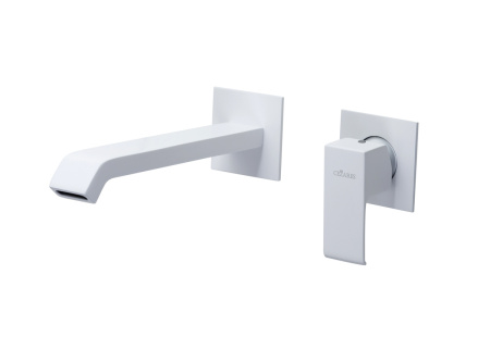 Смеситель для раковины настенный Cezares Porta PORTA-BLI2-BIO Белый матовый фото