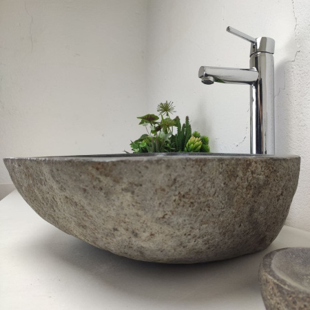 Накладная раковина из речного камня RS01390 (59*46*13) фото