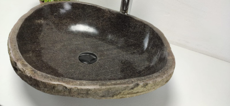Накладная раковина из речного камня RS0825 (53*44*15) фото