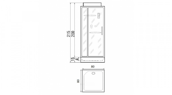 Душевая кабина River Tana Б/К 80 фото