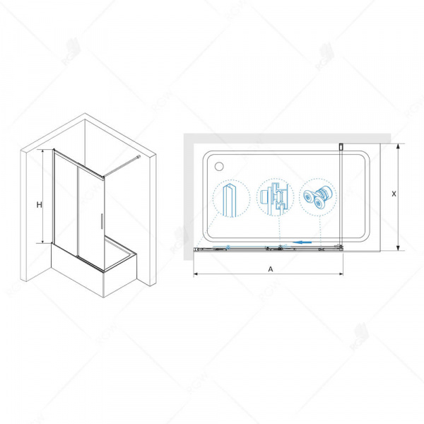 Шторка на ванну раздвижная RGW Screens SC-43 34114312-11 120 см прозрачное стекло фото