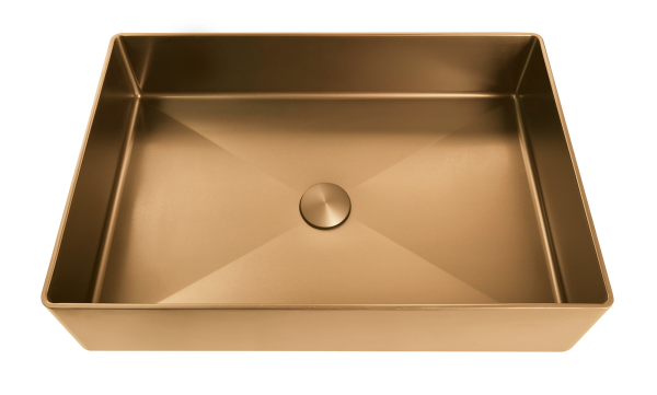 Накладная раковина из нержавеющей стали AltroBagno Solido 001023 RaSp матовая медь фото