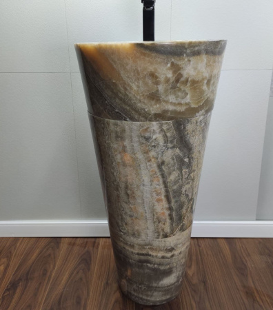 Раковина напольная из оникса Grey ON-01365 (45*45*90) фото