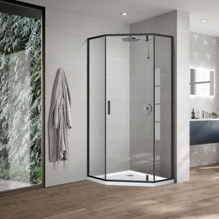 Душевой уголок Vincea Slim-U VSP-2SU900CLB 90x90 черный фото