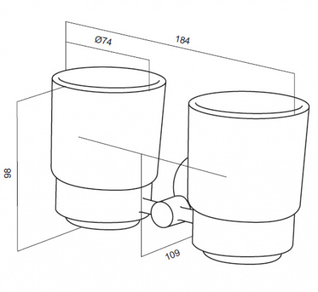 Двойной стеклянный стакан для зубных щеток Am.Pm Bliss A55343464 фото