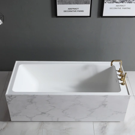 Ванна из искусственого камня Abber Blitz AS9501GB 170x75 белый мрамор фото