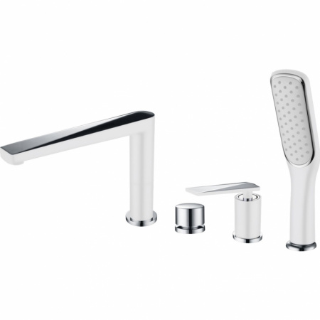 Смеситель на борт ванны Boheme Venturo 370-W белый/хром фото