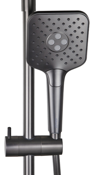 Душевая система с термостатом Kaiser Serio 05382-15 оружейная сталь фото