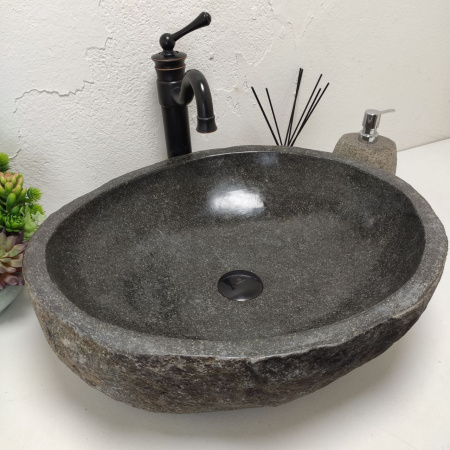 Накладная раковина из речного камня RS01519 (53*47*16) C13 фото