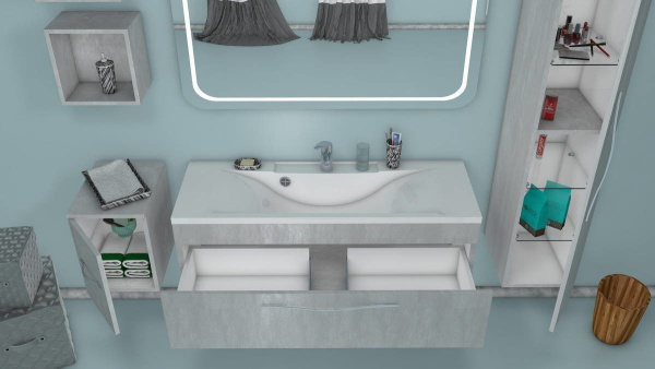 Тумба под раковину Kaksa Кристал 004036 120 см белый фото