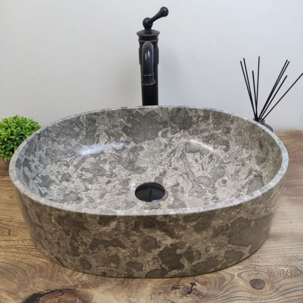 Накладная раковина из мрамора Oval Doreng Tin Lip MO-01122 (52*38*14) фото