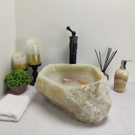 Накладная раковина из оникса Erozy Lampung EO-00504 (33*33*15см) фото