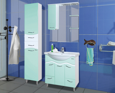 Зеркало-шкаф с подсветкой Bellezza Мари-75 салатовый фото