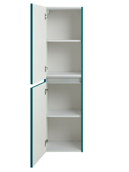 Шкаф-пенал Art&Max Elegant AM-ELEGANT-1500-2А-SO-TM-LED бирюзовый матовый, с подсветкой фото