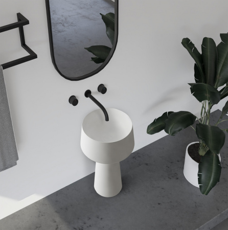 Напольная раковина Abber Stein AS2508 50x50 белая матовая фото