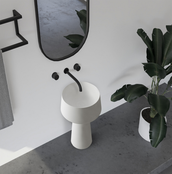 Напольная раковина Abber Stein AS2508 50x50 белая матовая фото