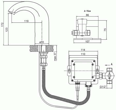 Бесконтактный смеситель для раковины Lemark Project LM4652CE-220V фото