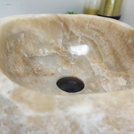 Накладная раковина из оникса Erozy Yellow EO-00493 (39*34*15см) фото