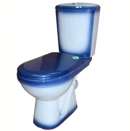 Унитаз-компакт напольный Rosa Комфорт 422784 синий, с сиденьем фото