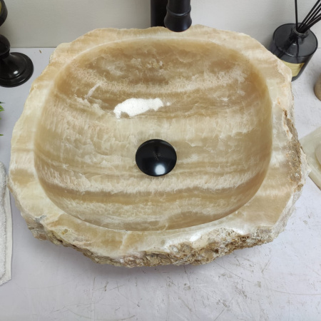 Накладная раковина из оникса Erozy Yellow EO-00774 (39*34*15см) фото