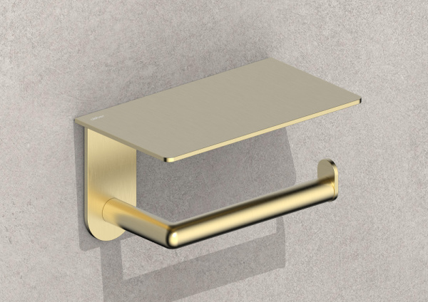 Держатель для туалетной бумаги с полкой Abber Pol 316 AA1930BG брашированное светлое золото фото