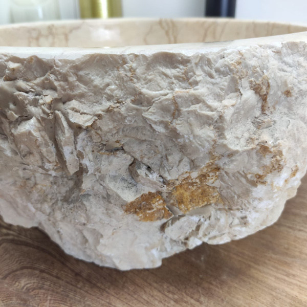 Накладная раковина из мрамора Erozy Cream EM-00836 (35*33*15см) фото