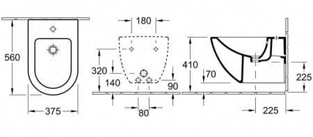 Биде подвесное Villeroy & Boch Subway 74000001 фото