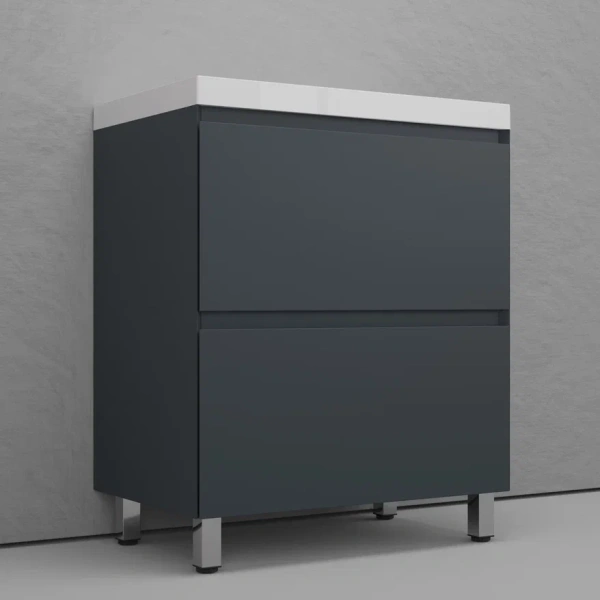 Тумба напольная под раковину Style Line Манхэттен 70 ЛС-00002375 графит фото