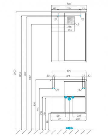 Тумба под раковину Акватон Бостон 1A240001BN010 60 см фото