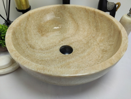 Накладная раковина из оникса Indo Bowl Yellow Medium TinLip BO-00502 фото