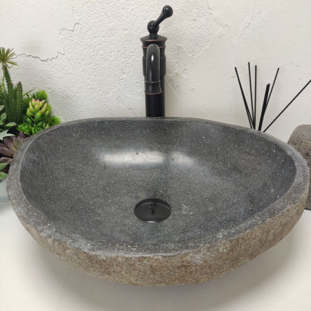 Накладная раковина из речного камня RS01527 (49*39*15) d3 фото