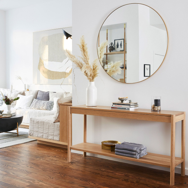 Зеркало в тонкой раме Art-Zerkalo Ala L Gold SM003GL 90x90 золото фото