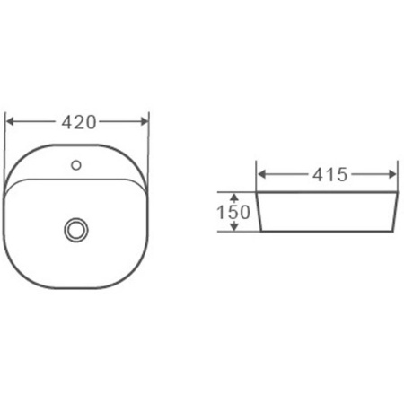 Накладная раковина Grossman GR-3028 42x41 фото