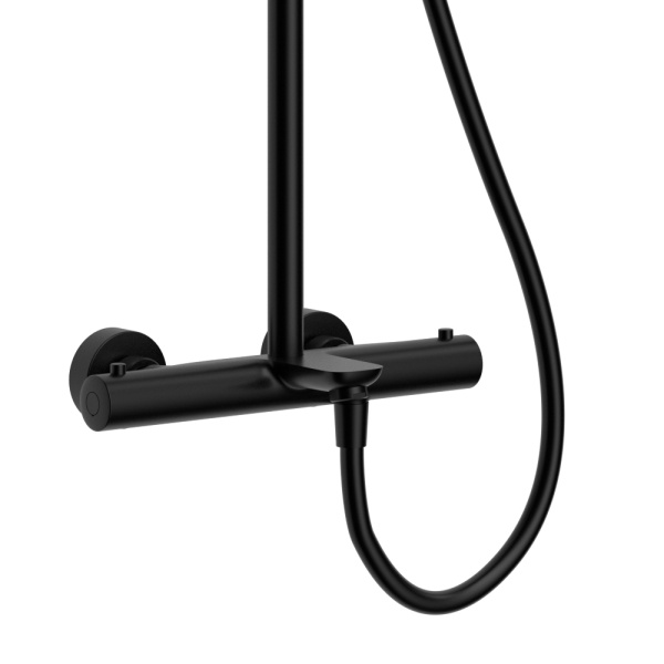 Душевая система (стойка) с термостатом Raiber Premium Graceful RPB-007 черная матовая фото