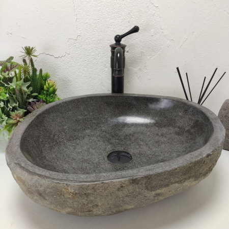 Накладная раковина из речного камня RS01509 (49*46*15) A12 фото