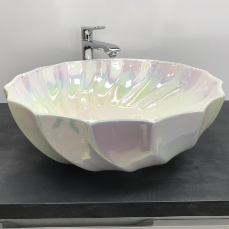 Накладная раковина CeramaLux NC 423 46х46 перламутр фото