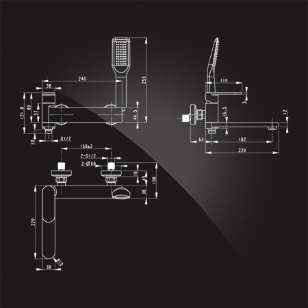 Смеситель для ванны с душем Elghansa Platea 2301102 фото