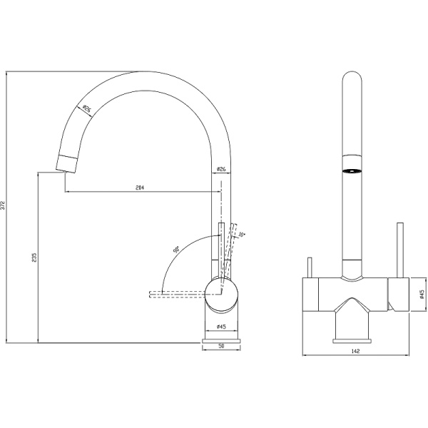 Смеситель для кухни под фильтр Milacio Ultra Vicar MCU.554.TB черный матовый фото