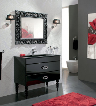 Зеркало Cezares 620/A 95х75 nero/argento фото