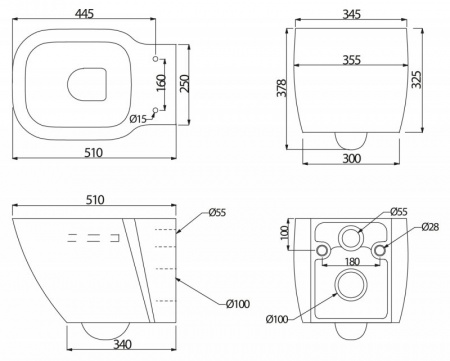 Унитаз подвесной BelBagno Aldina BB114CH фото